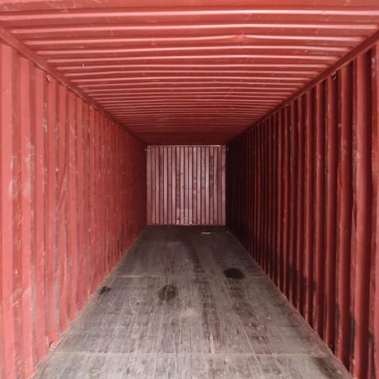 The inside of a 40hc shipping container