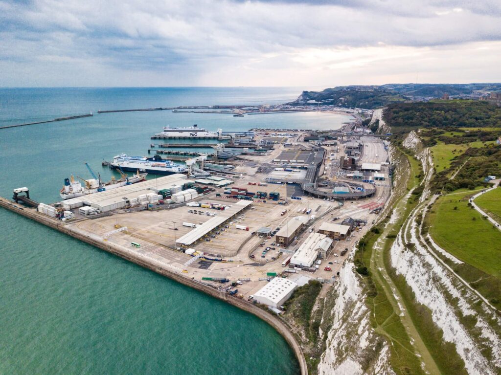 A birds-eye view of the Dover port where the customs clearance in Dover is